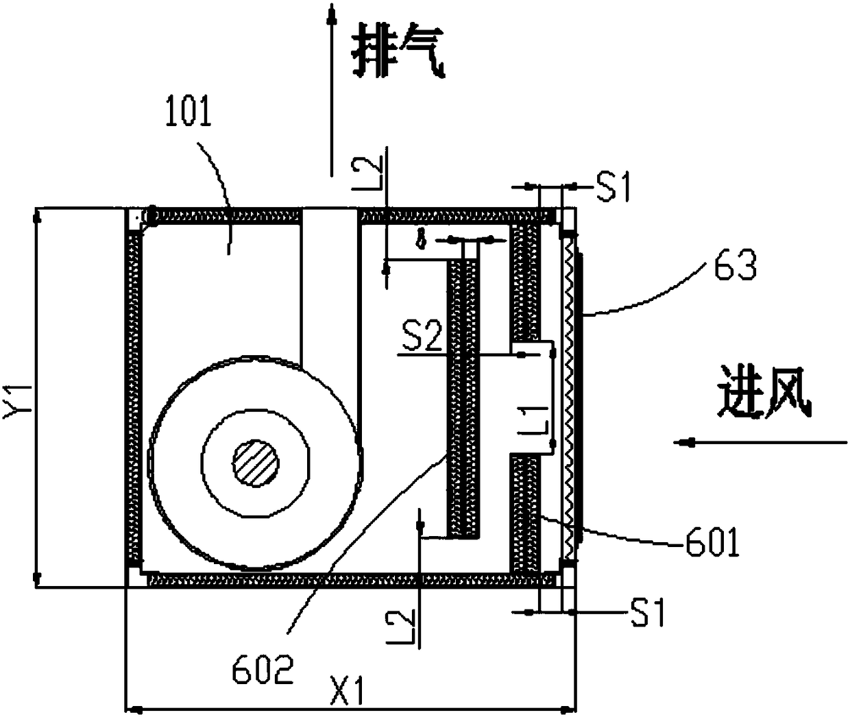 Silencing machine cabinet of high-speed centrifugal-type fan