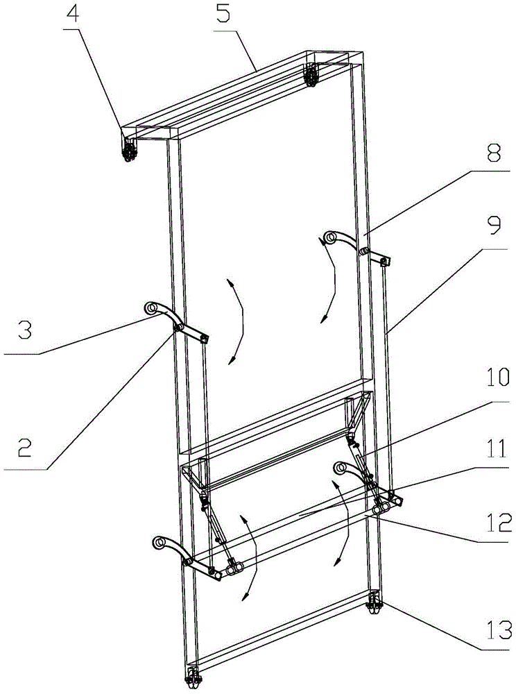 A fully open sliding door structure for a drying room