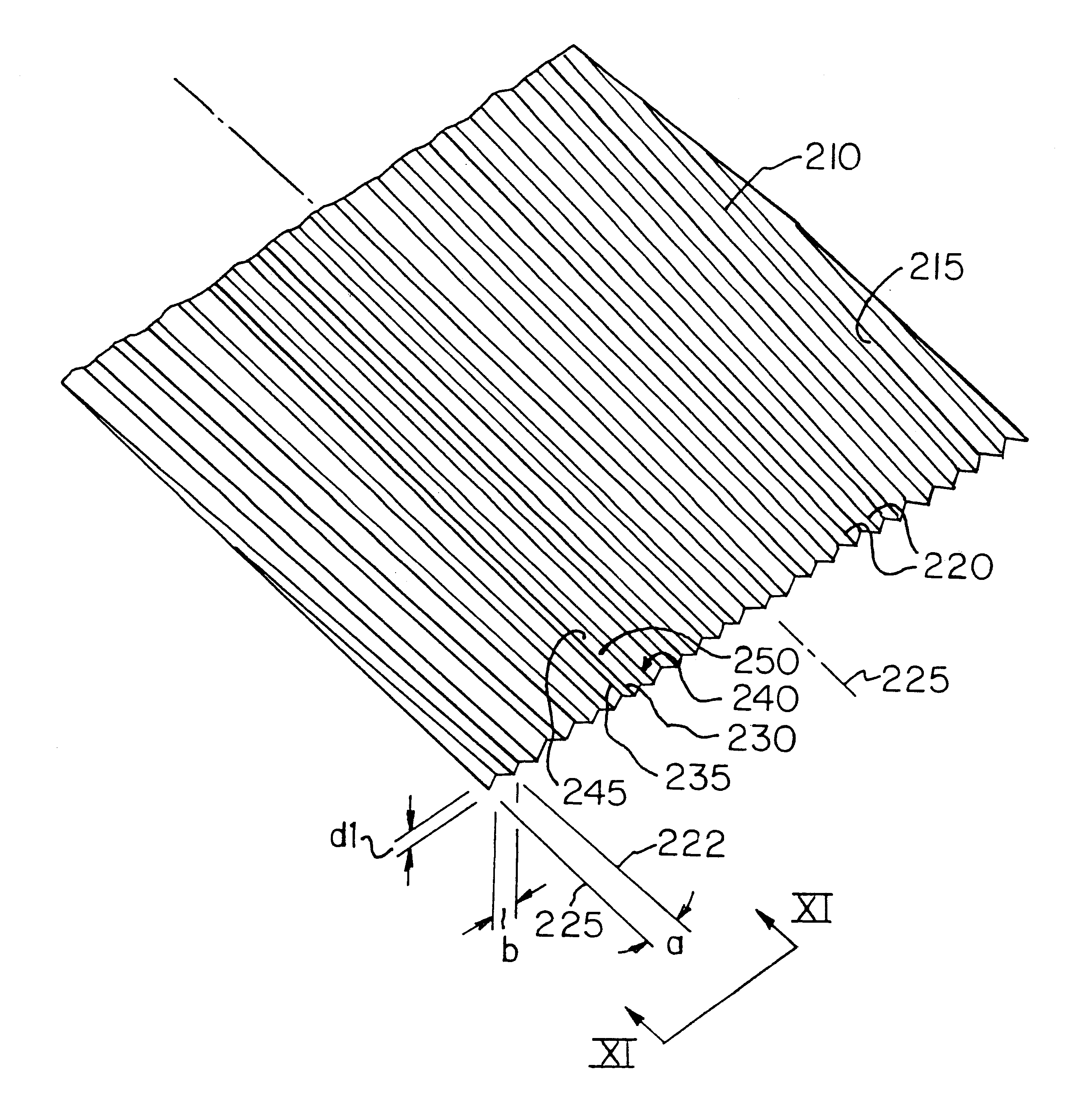 Embossed rolled steel and embossing roll and method for making the same