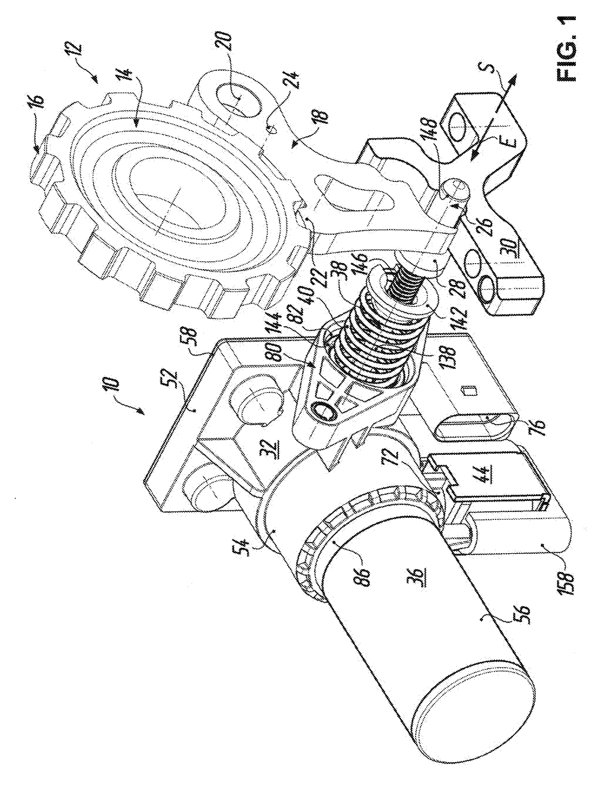 Electric parking brake actuator for actuation of a parking brake in a motor vehicle