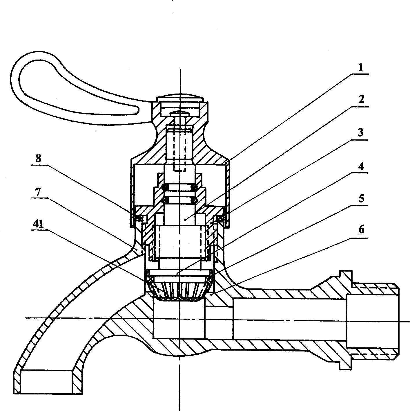 Anti-leakage durable structure of cut-off valve
