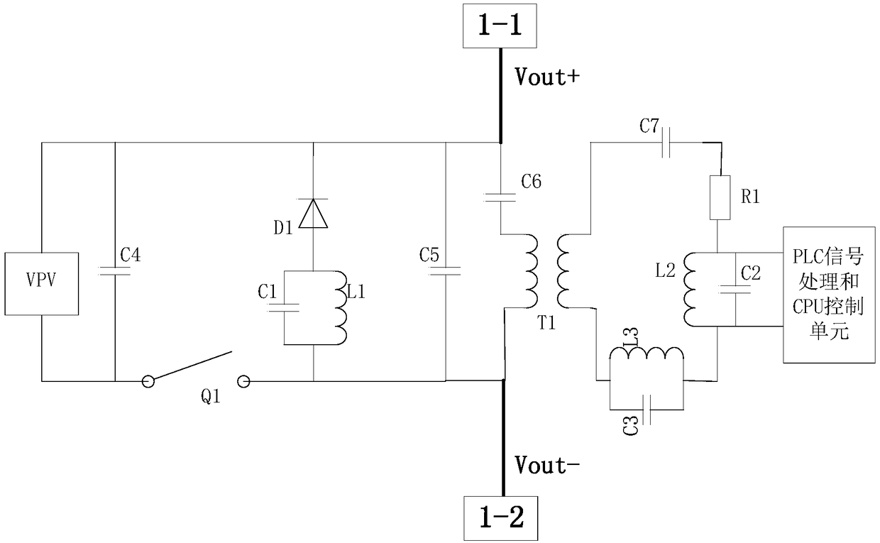 DC voltage type PLC photovoltaic shutoff device circuit