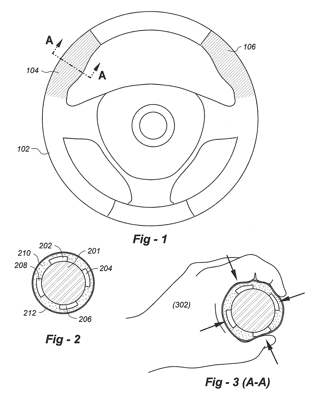 Steering wheel squeeze-activated vehicle braking system