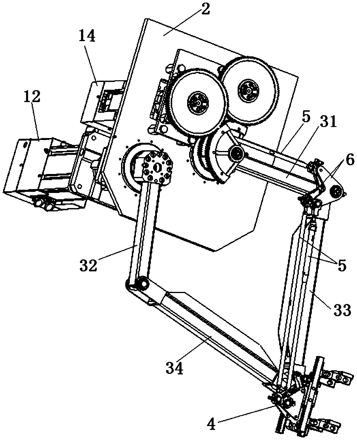 Cylindrical glass product mechanical clamping arm with two-degree-of-freedom adjustment and control method thereof