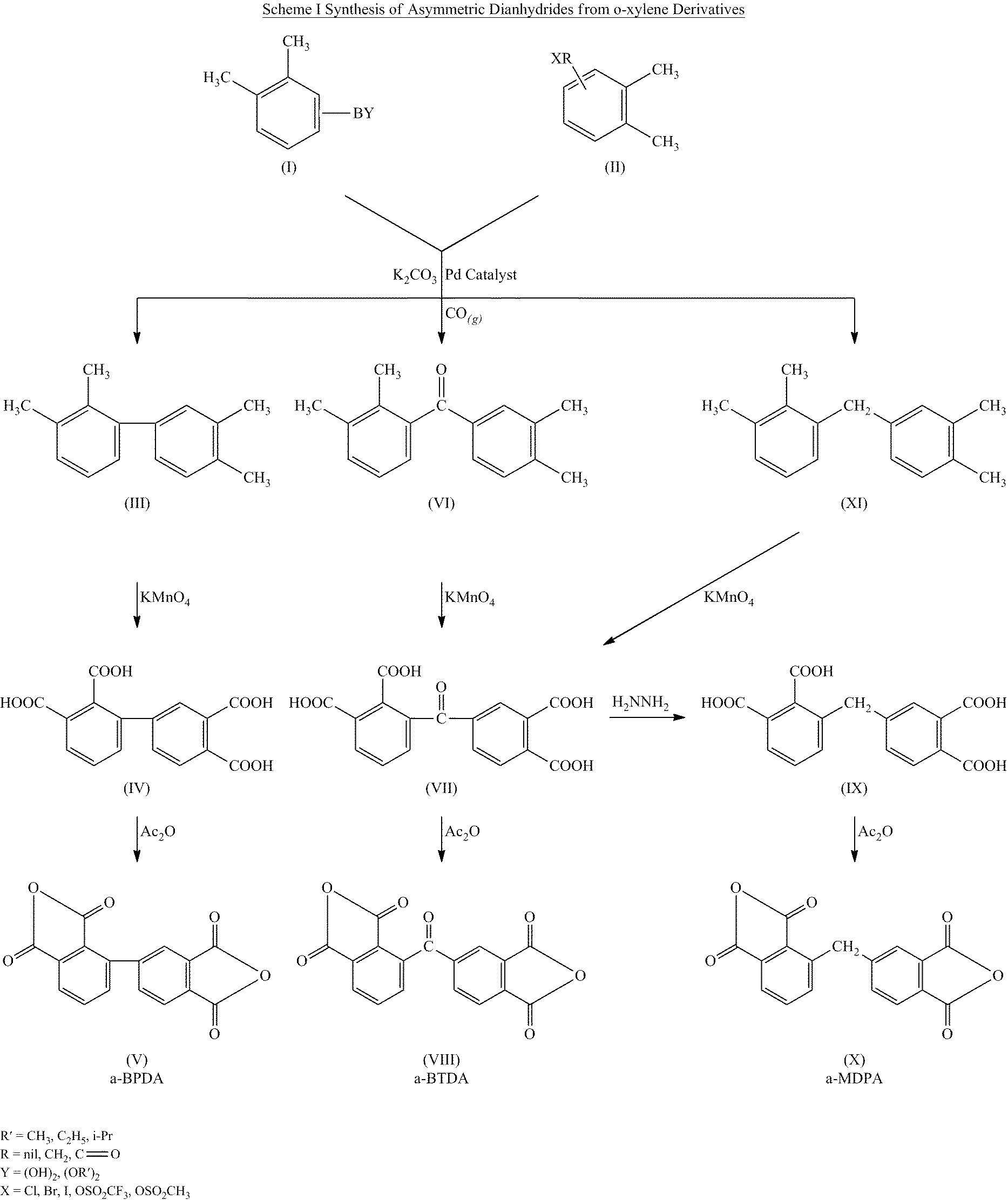 Polyimides derived from novel asymmetric benzophenone dianhydrides