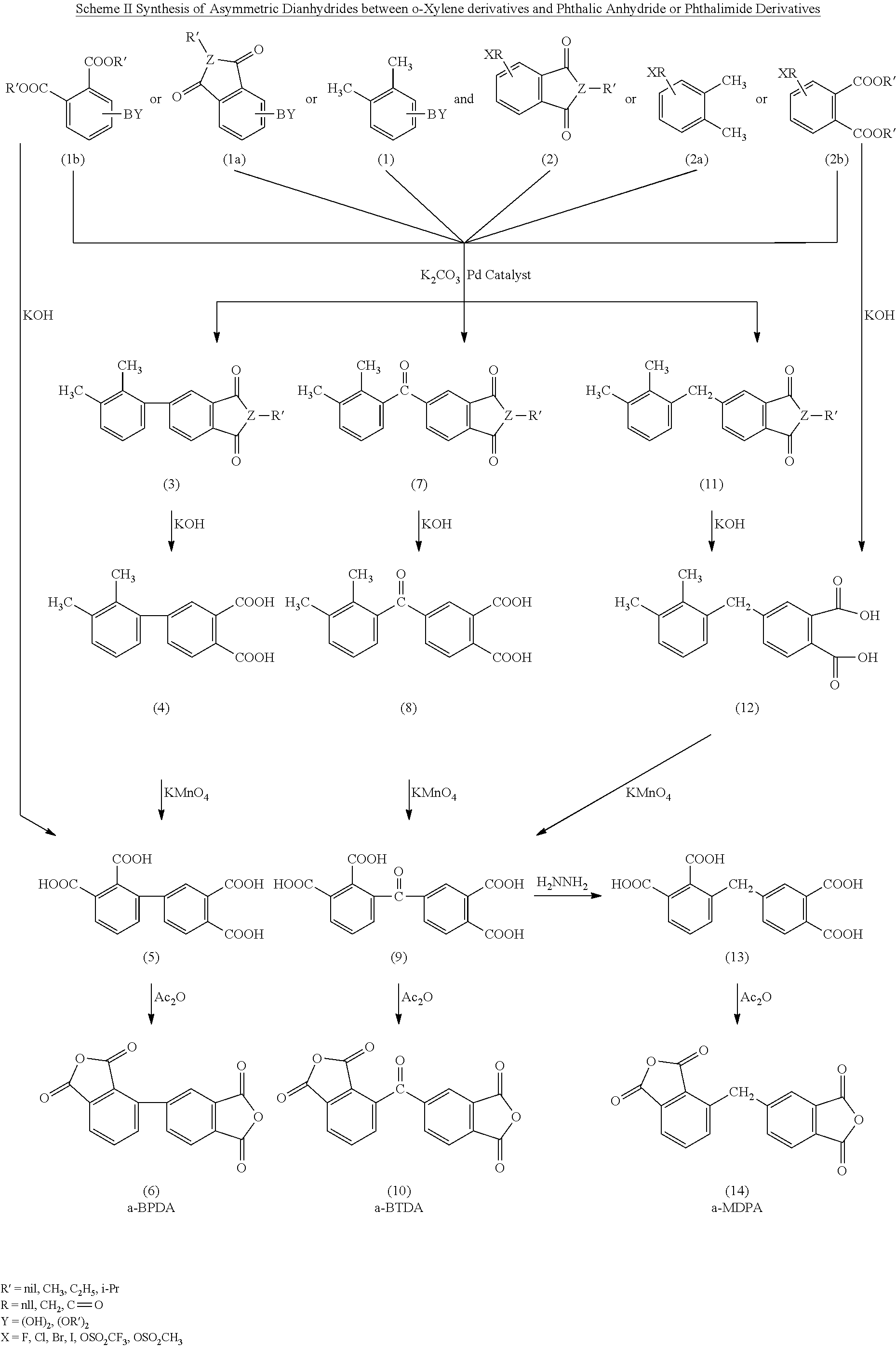 Polyimides derived from novel asymmetric benzophenone dianhydrides