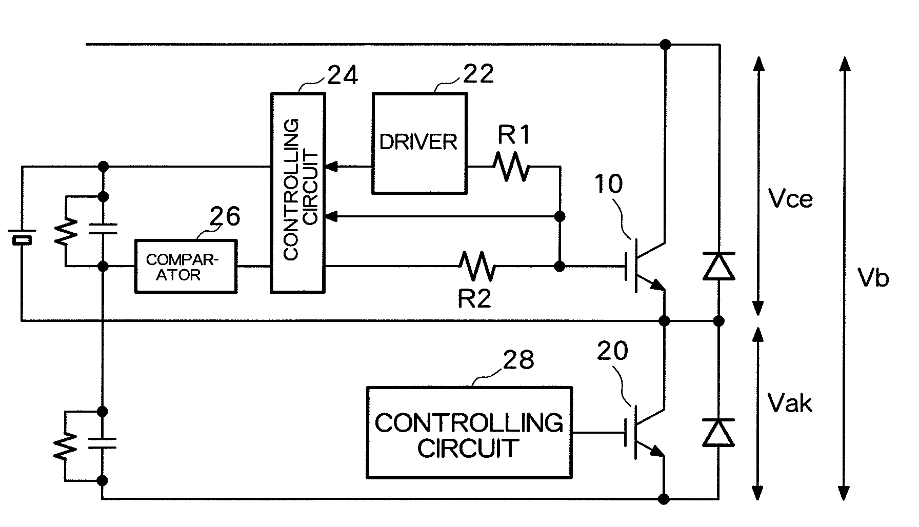 Driving circuit for power semiconductor element
