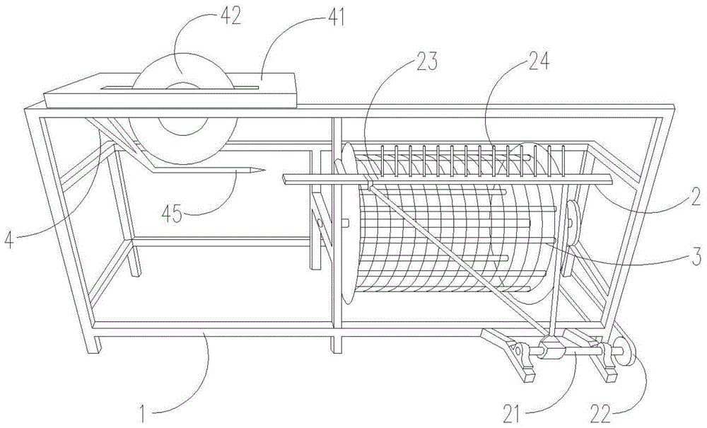 Grape vine rope cutting machine