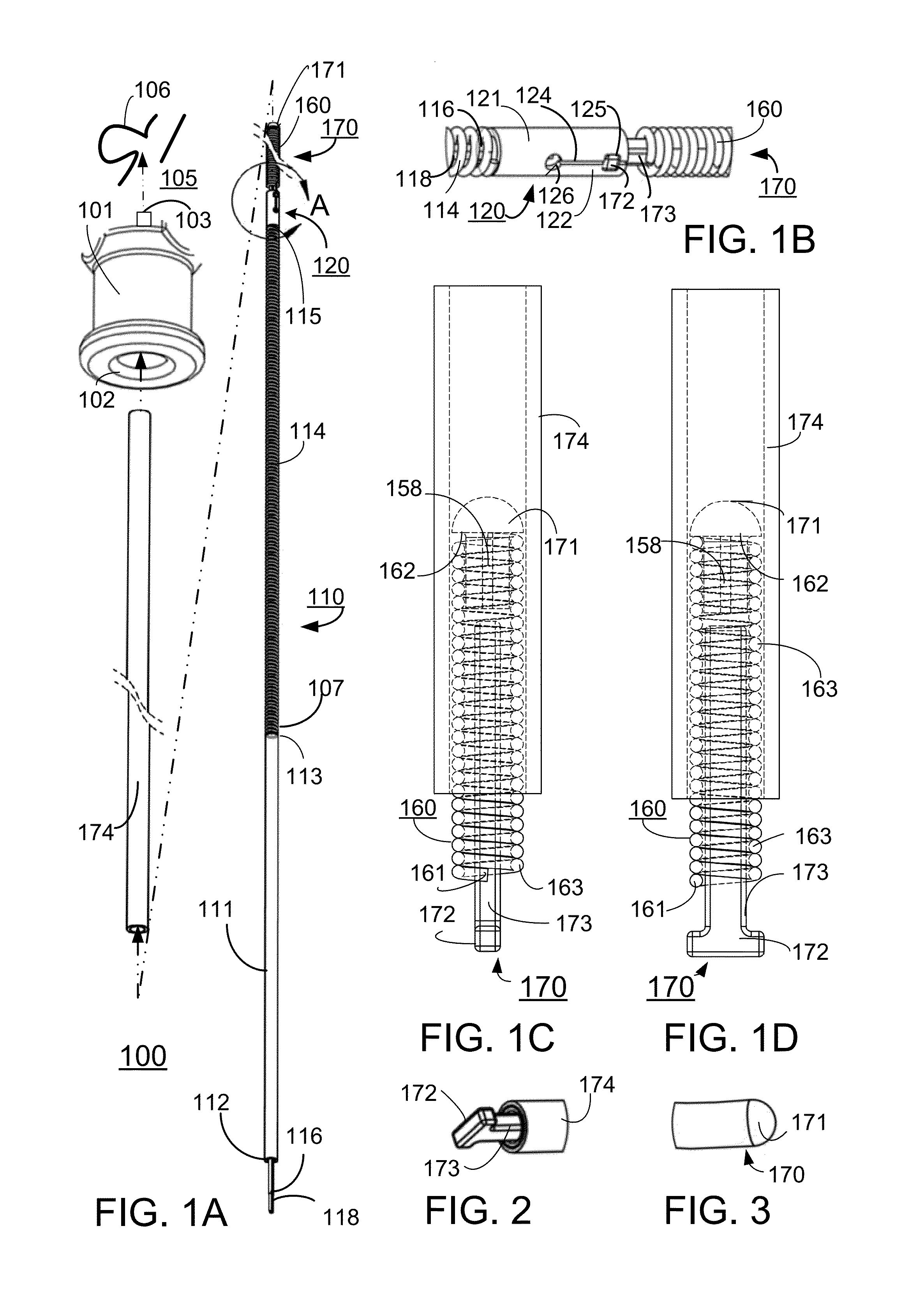 Retractable and rapid disconnect, floating diameter embolic coil product and delivery system