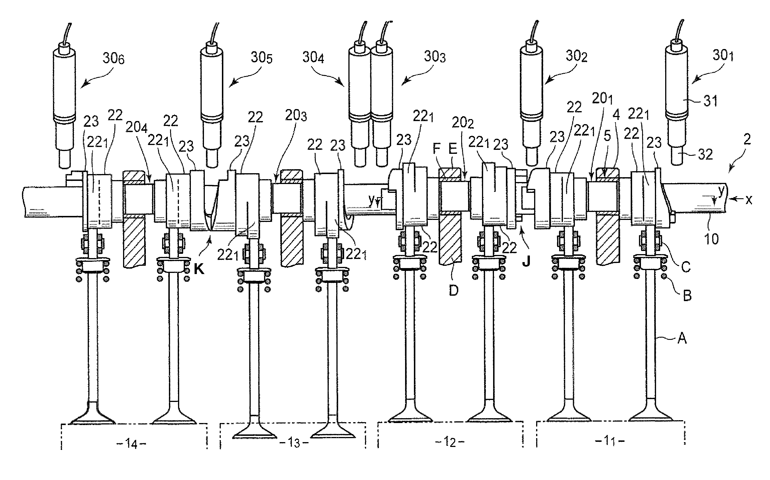 Valve gear of engine