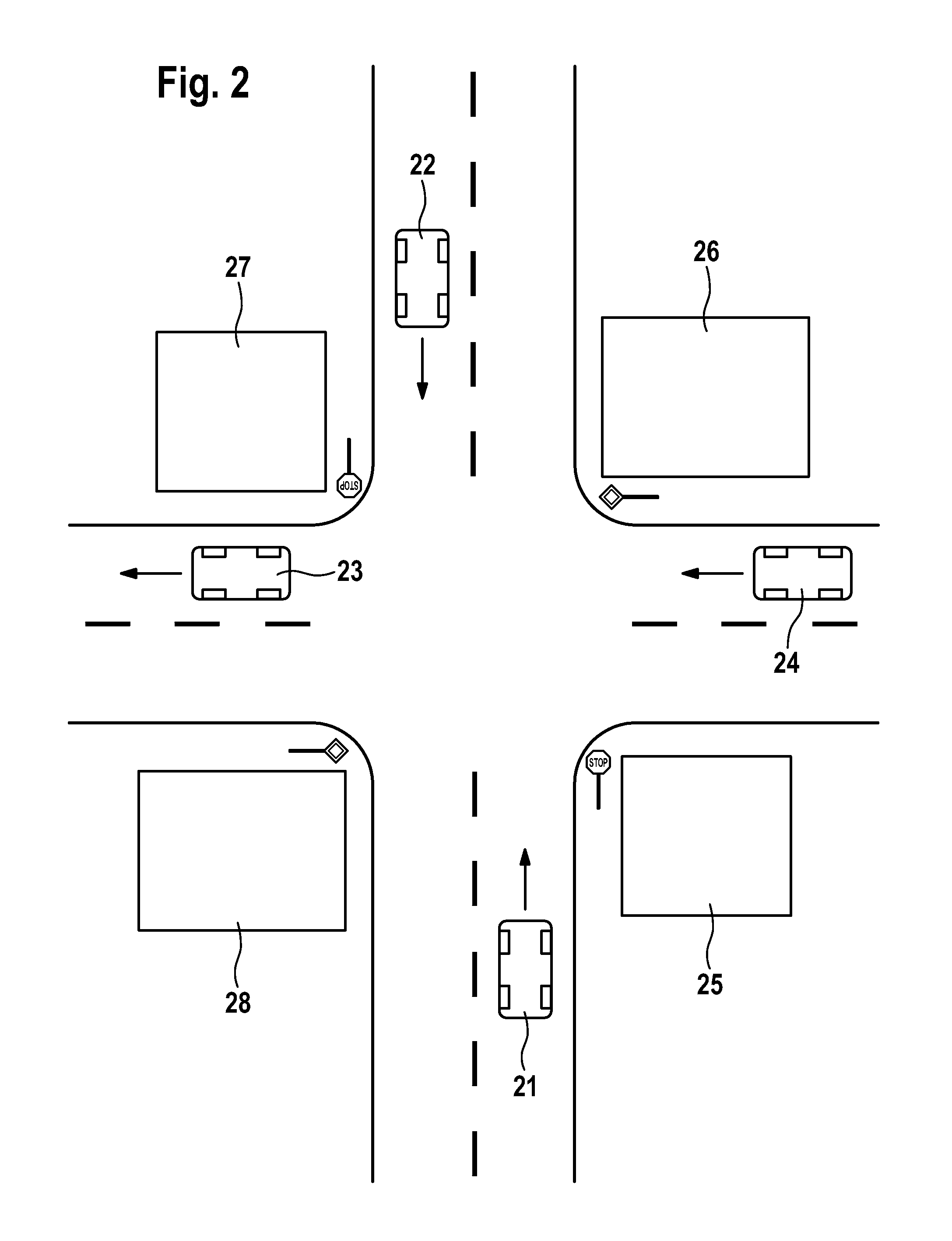 Visual driver information and warning system for a driver of a motor vehicle