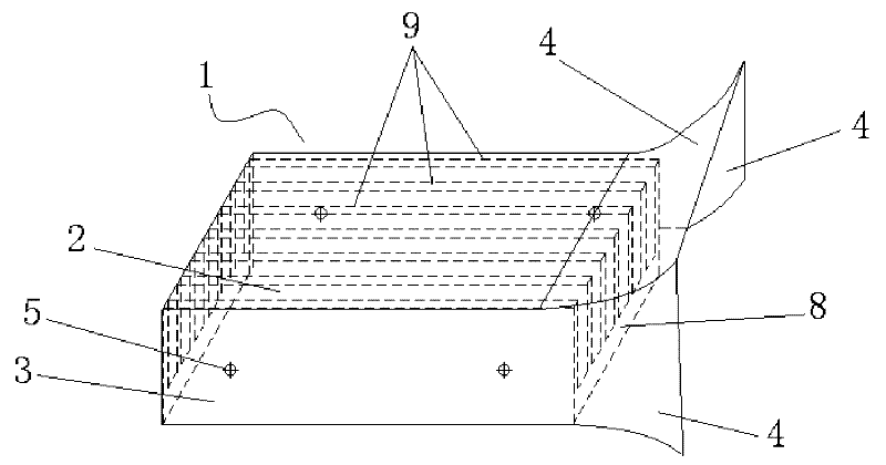 Radiation device with wind scooper