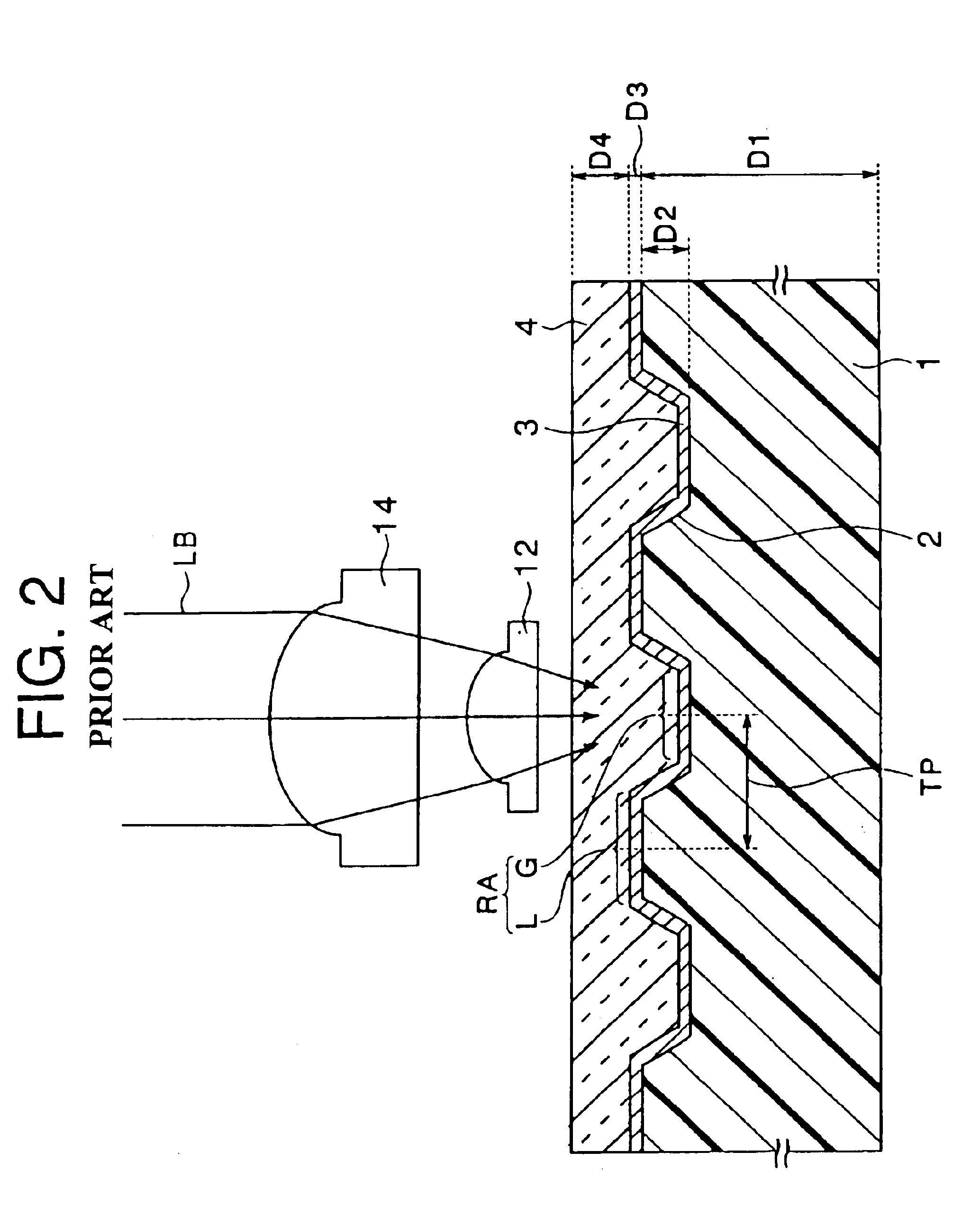 Optical recording medium with high density track pitch and optical disk device for recording and playback of the same