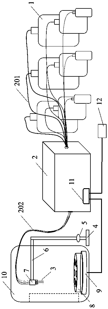 Quick blending device and blending method for wine samples