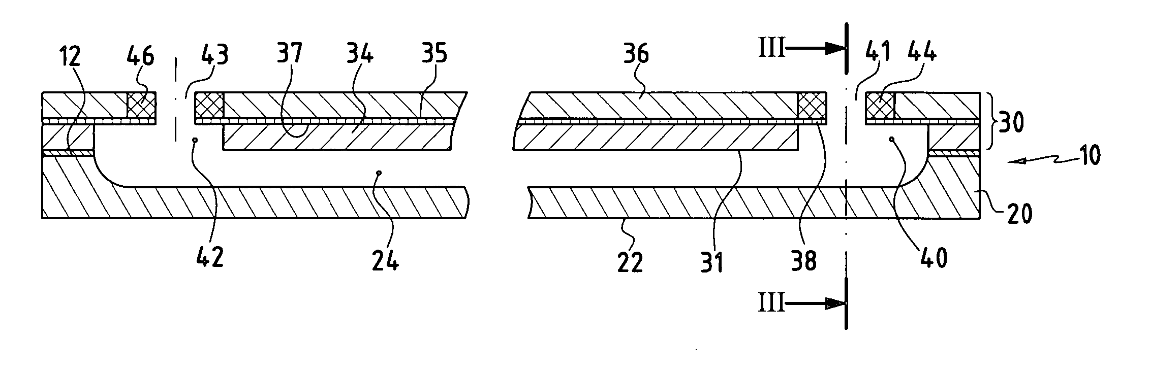 Active cooling panel of thermostructural composite material and method for its manufacture