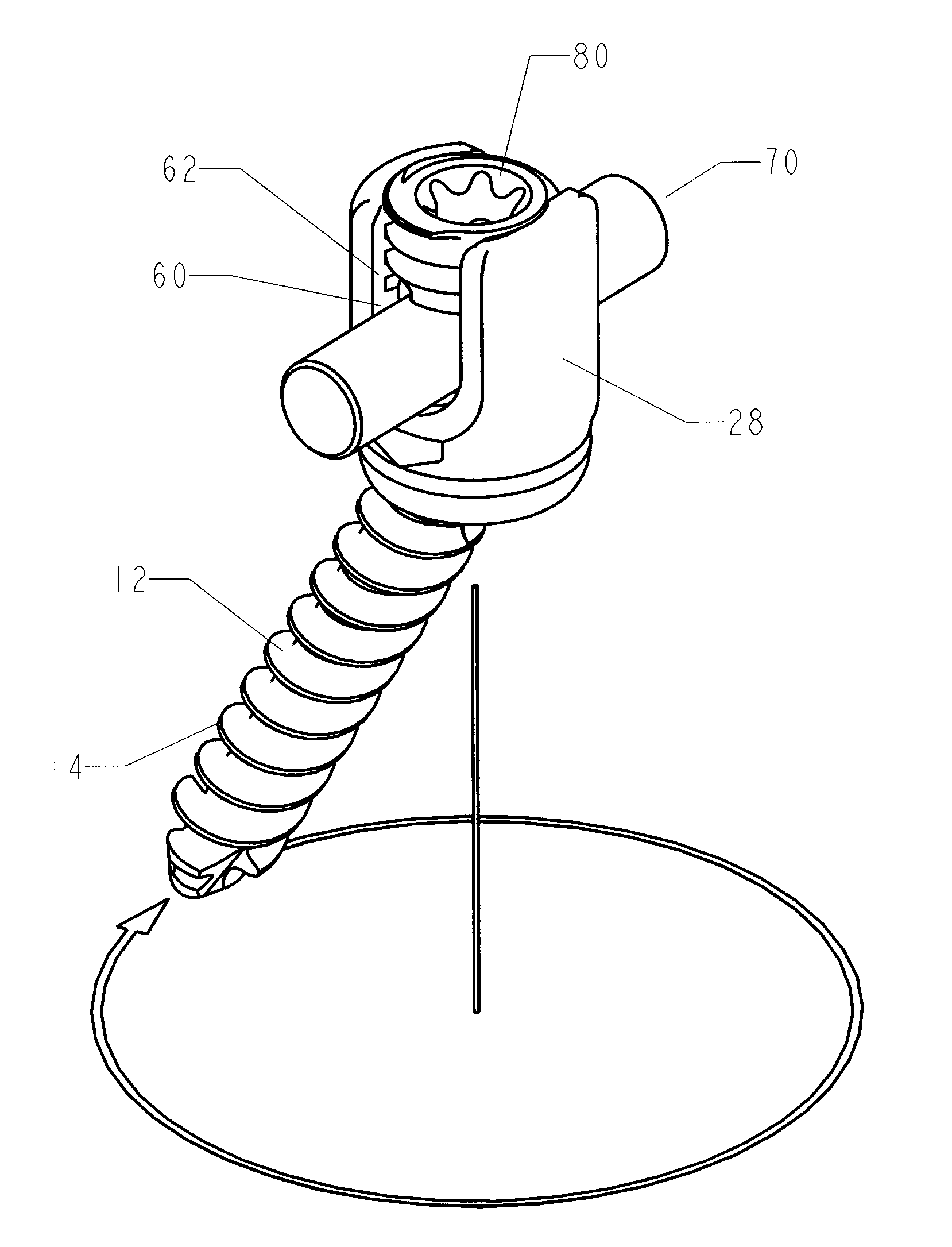 Spring clip bottom loading polyaxial ball and socket fastener