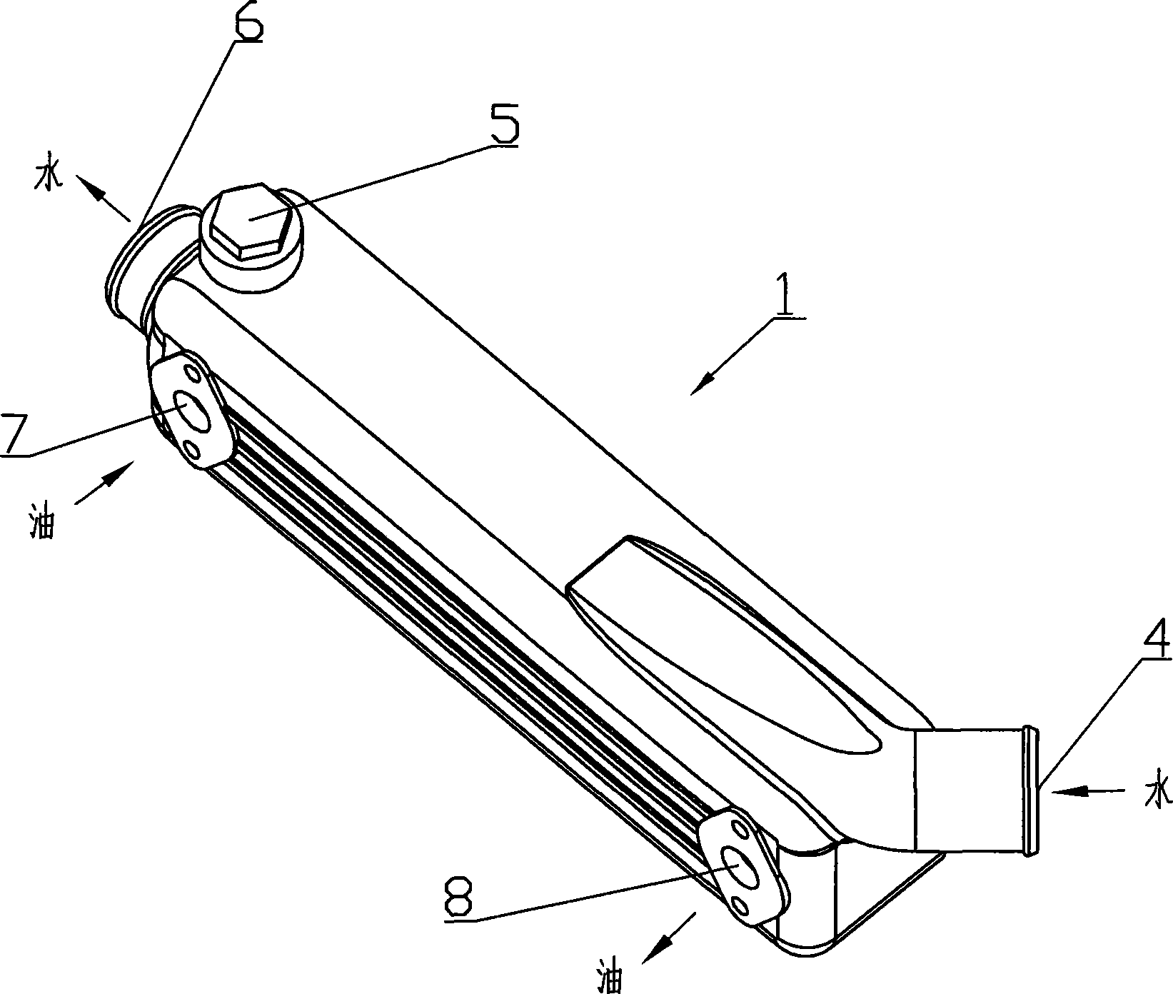 Engine oil cooling and filtrating device
