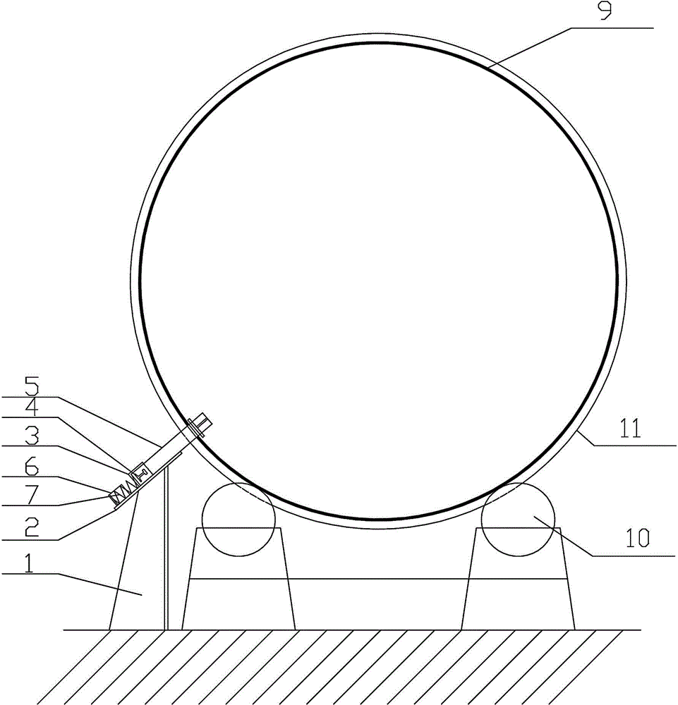Simple device for assembling pressure steel pipe stiffening ring