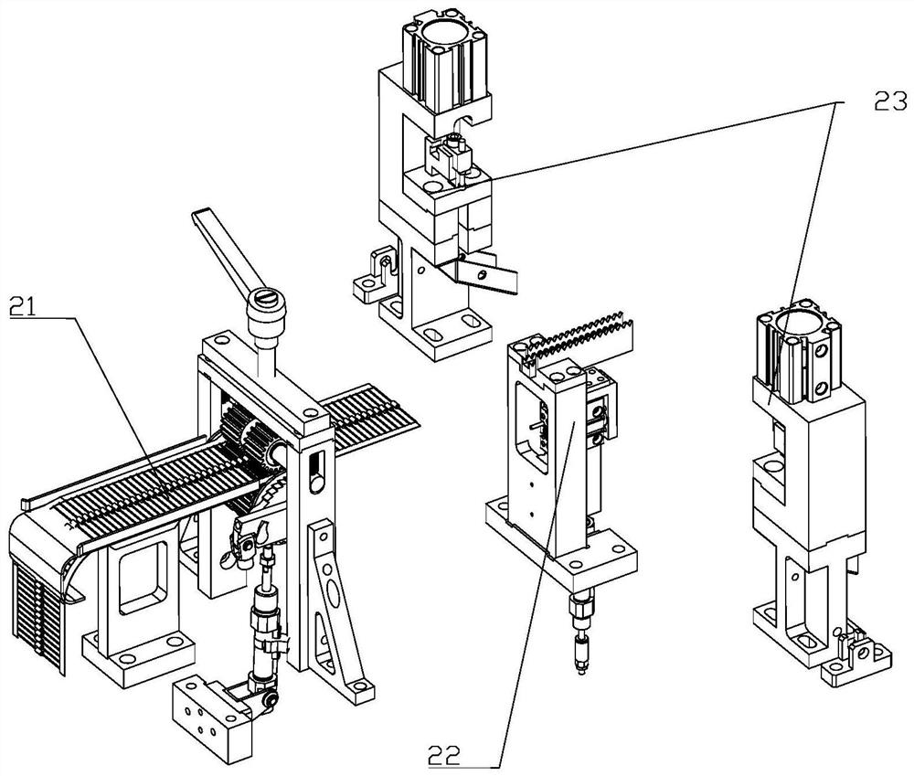 A shaping and feeding device for electronic components and casing equipment for electronic components