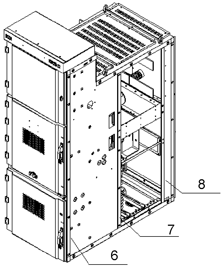 Integral riveting high-voltage switch cabinet and integral riveting method of high-voltage switch cabinet