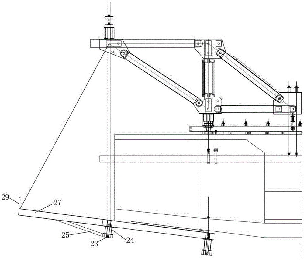 An extended hanging basket for cantilever beam cast-in-place construction and its construction method