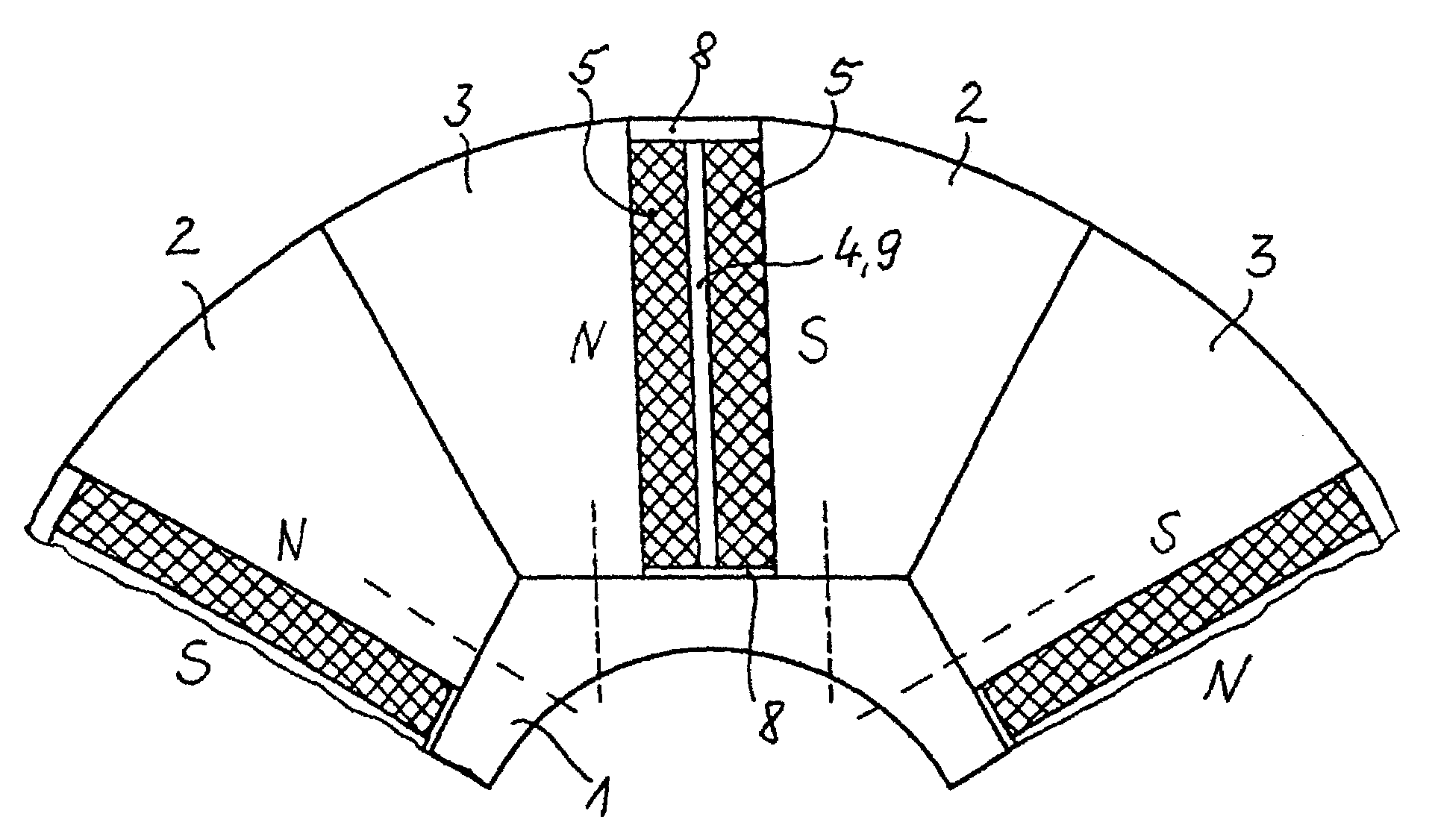 Multiple, permanent-magnet rotor for a rotating electrical machine, and a method for producing same