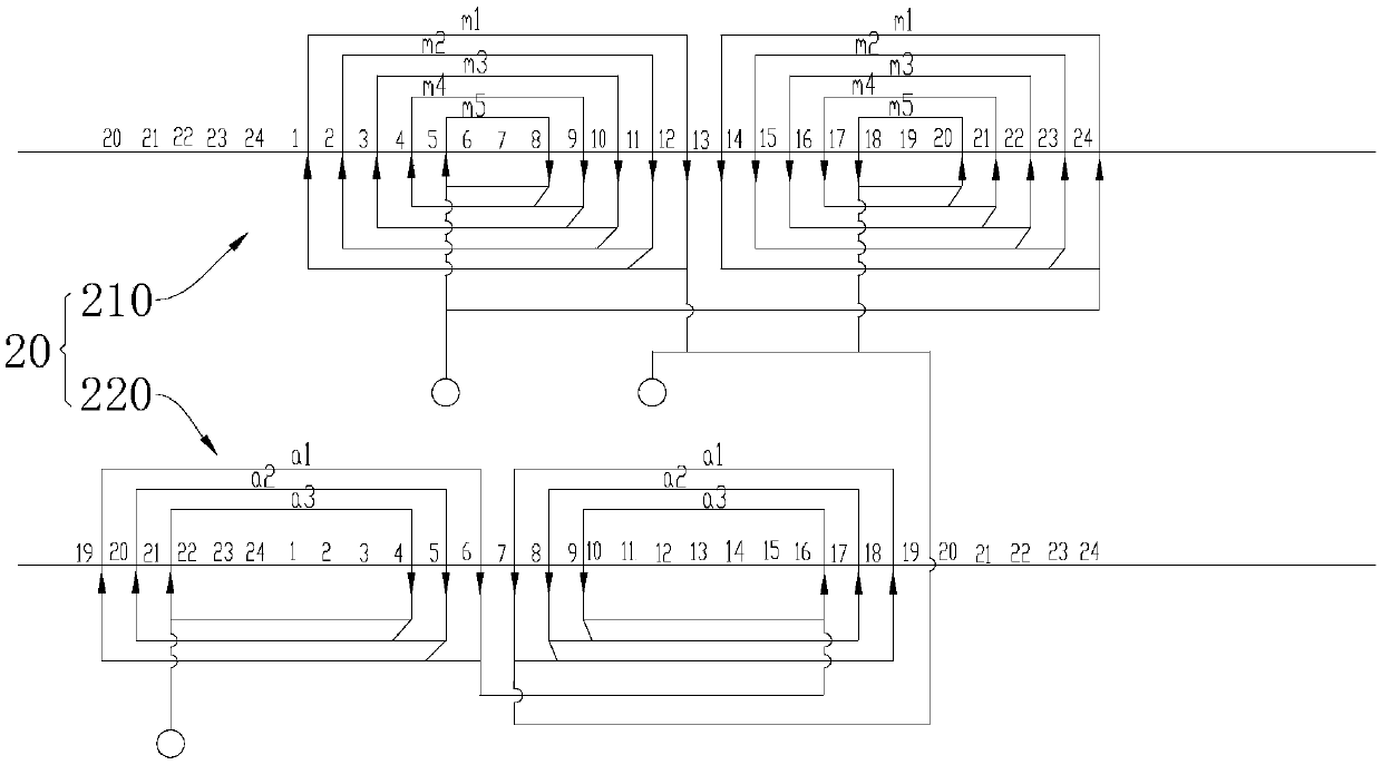 Stator component, motor and compressor