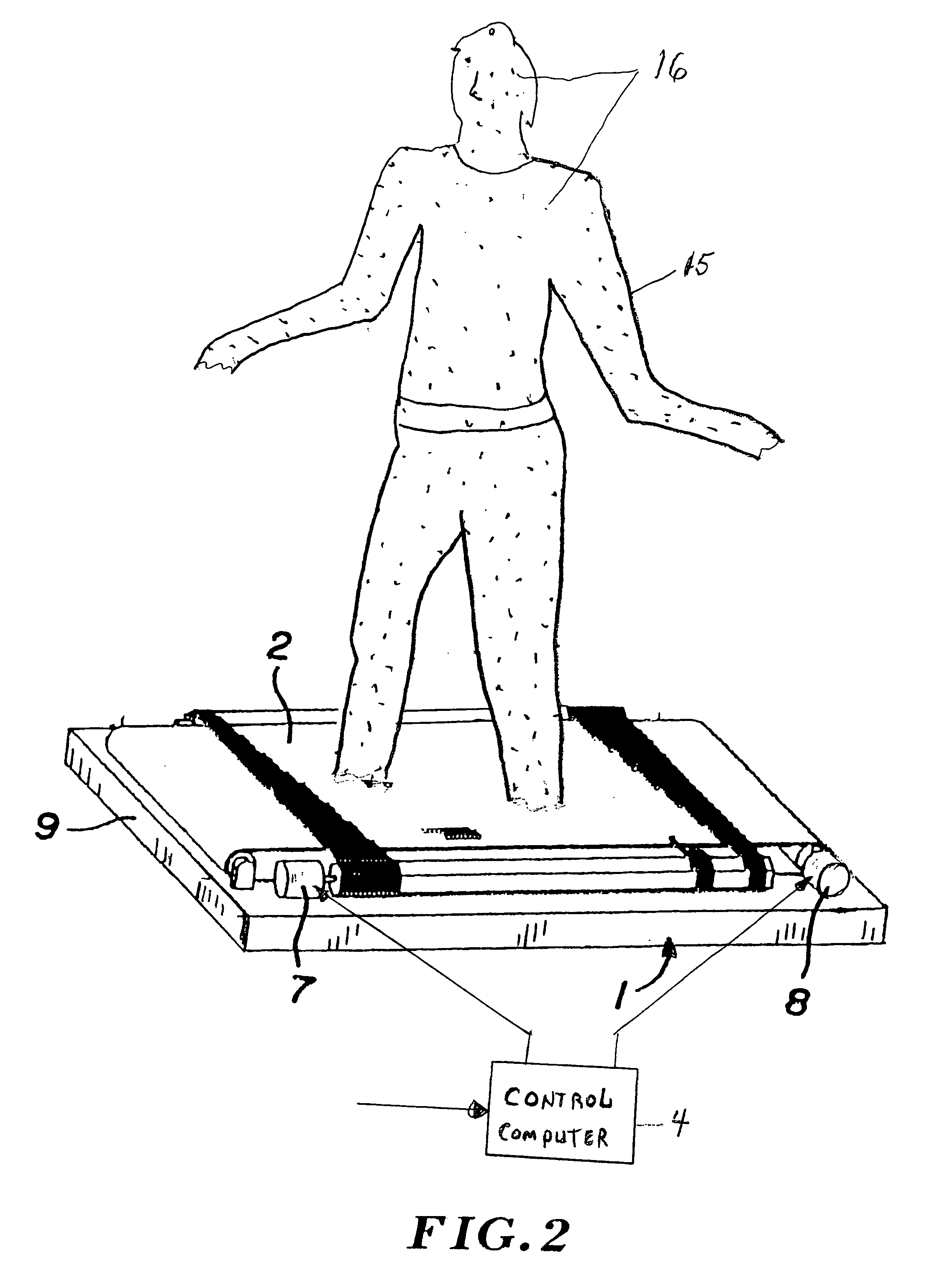 Combined omni-directional treadmill and electronic perception technology