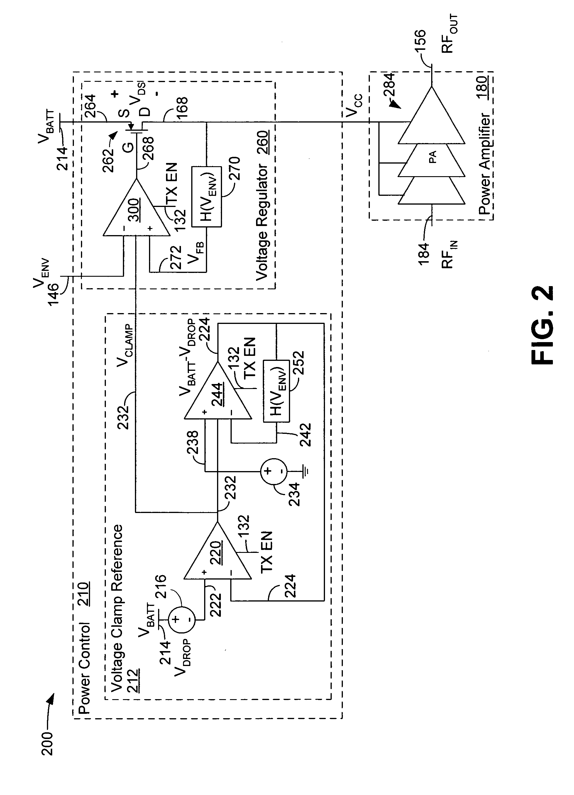 Voltage clamp for improved transient performance of a collector voltage controlled power amplifier
