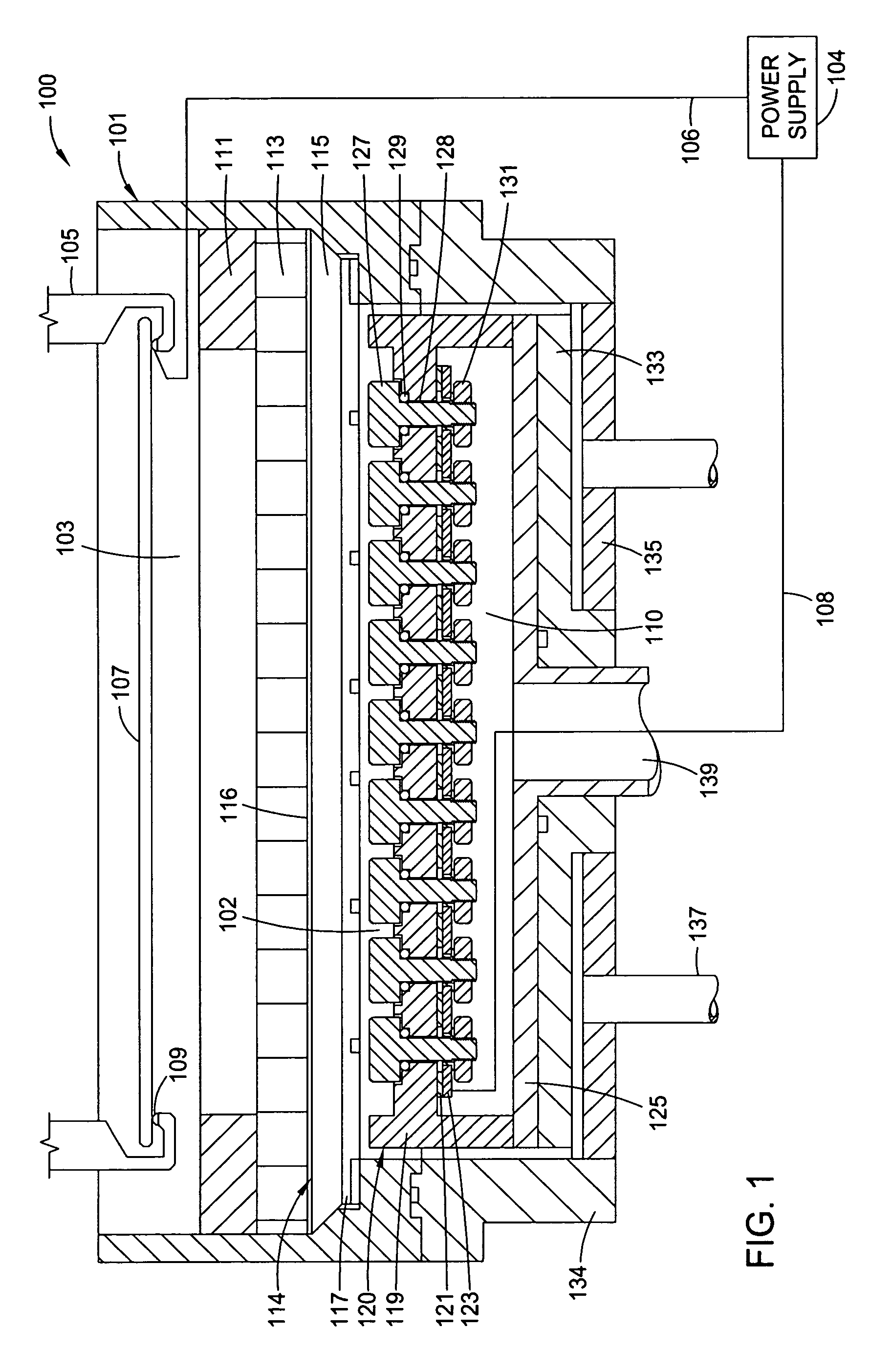 Electroplating apparatus and method based on an array of anodes
