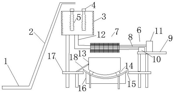 A soil block crushing and screening device