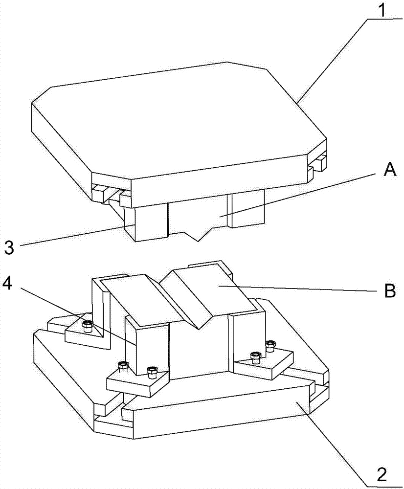 Stepless adjustable shearing box suitable for square structural surface with equal height and random plane size