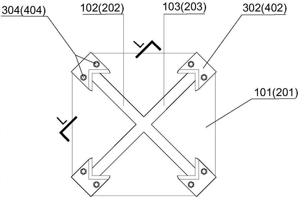 Stepless adjustable shearing box suitable for square structural surface with equal height and random plane size