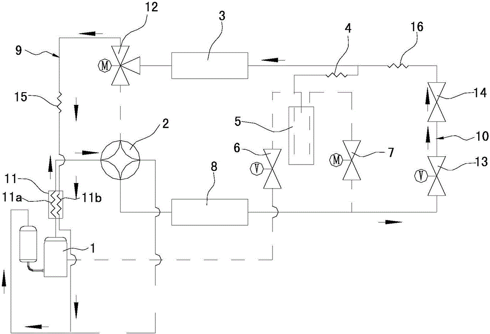 Two-stage compression air conditioning system with defrosting function