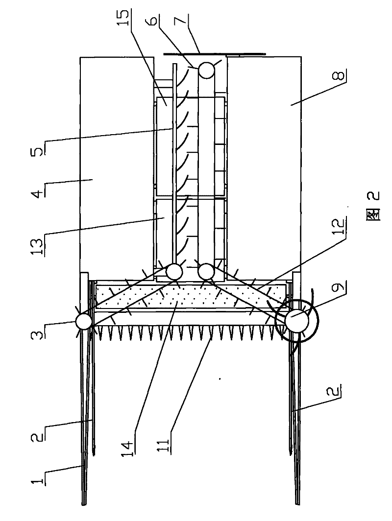 Machine for harvesting tall stalk crops