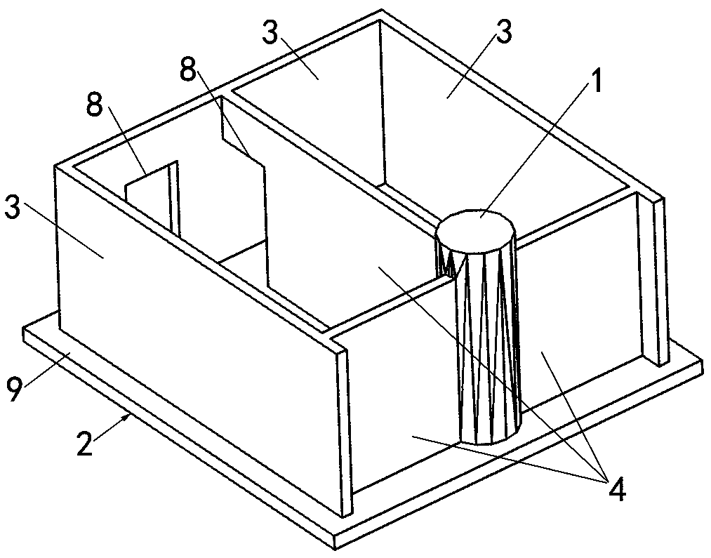 An integrated tower column box type machine room foundation and its construction method and communication signal tower