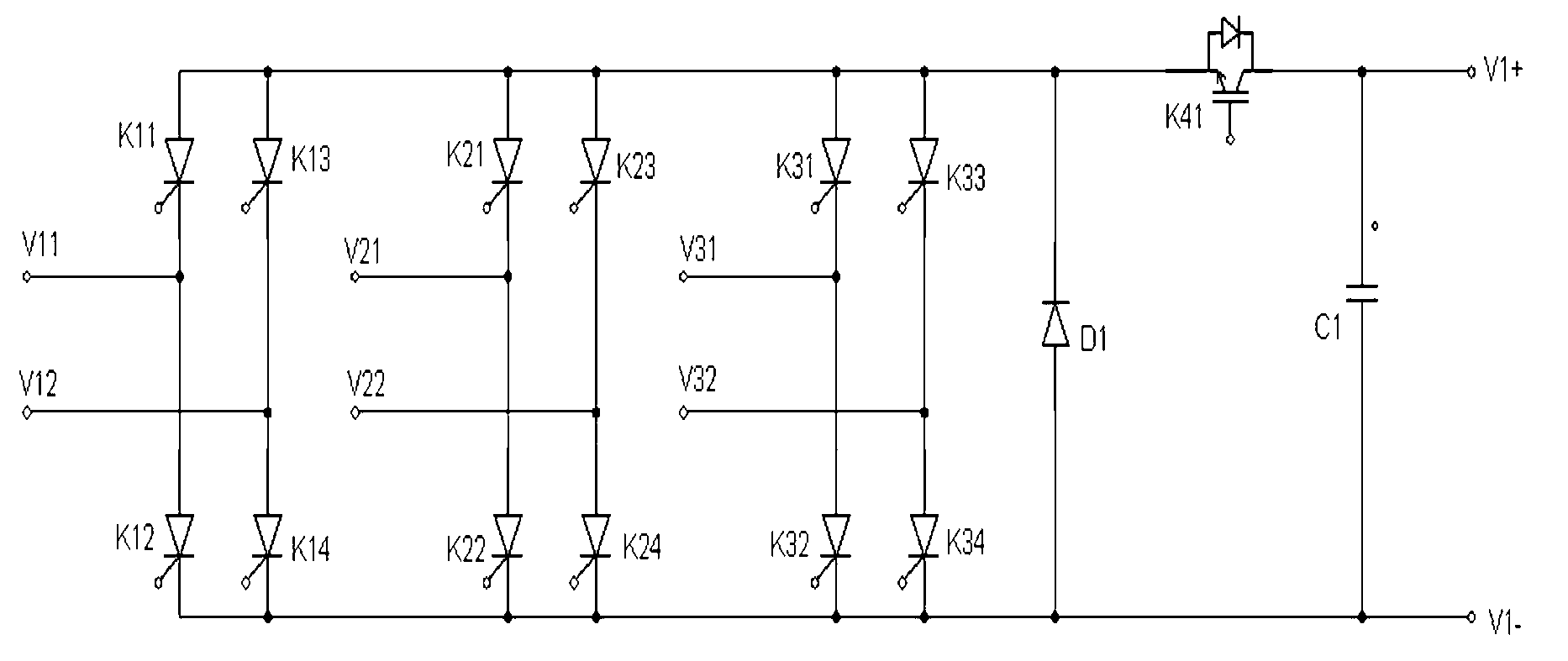 Large-capacity inversion grid-connected device