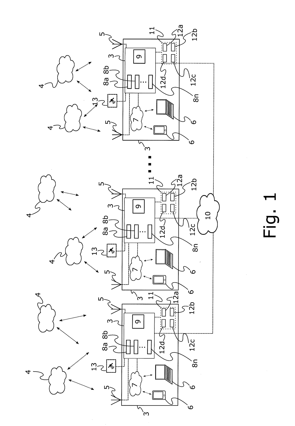 Distributed wireless communication system for moving vehicles