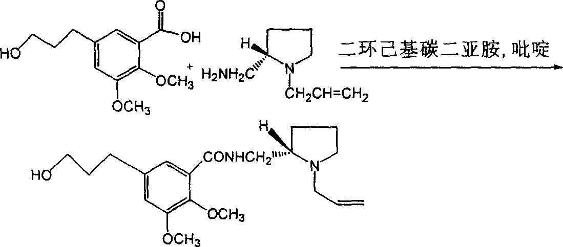 (s)-(-)-5-tributyltin-n-[(1-allyl-2-pyrrolidinyl)methyl]-2,3-dimethoxybenzamide preparation method