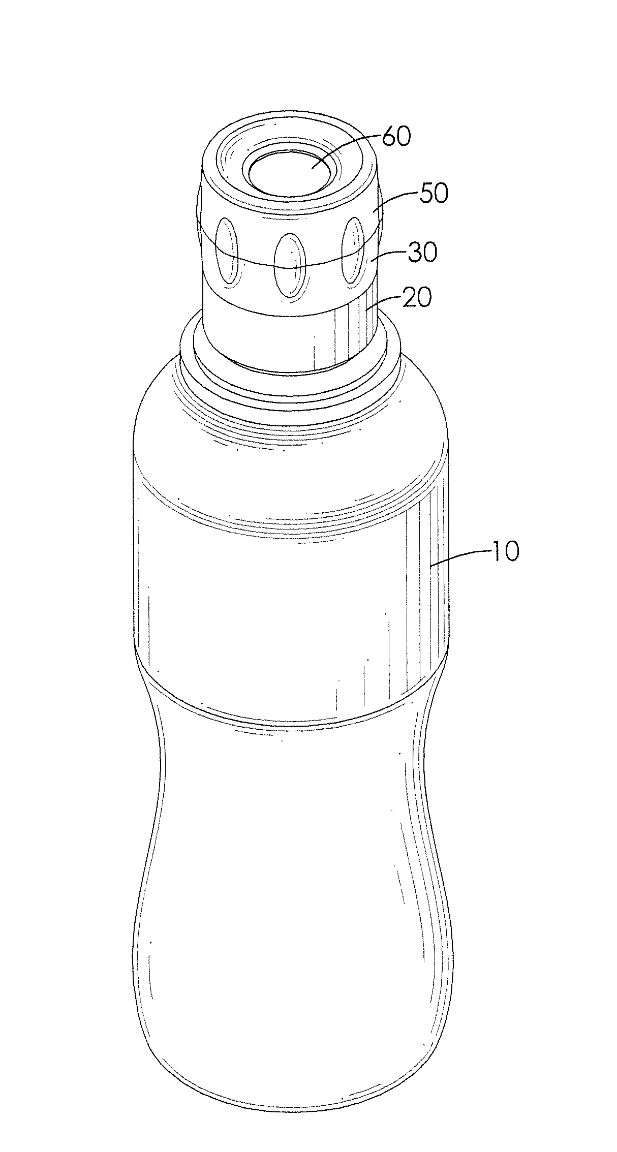Lighting device having at least one water-activated battery mounted between a bottle cap and a bottle
