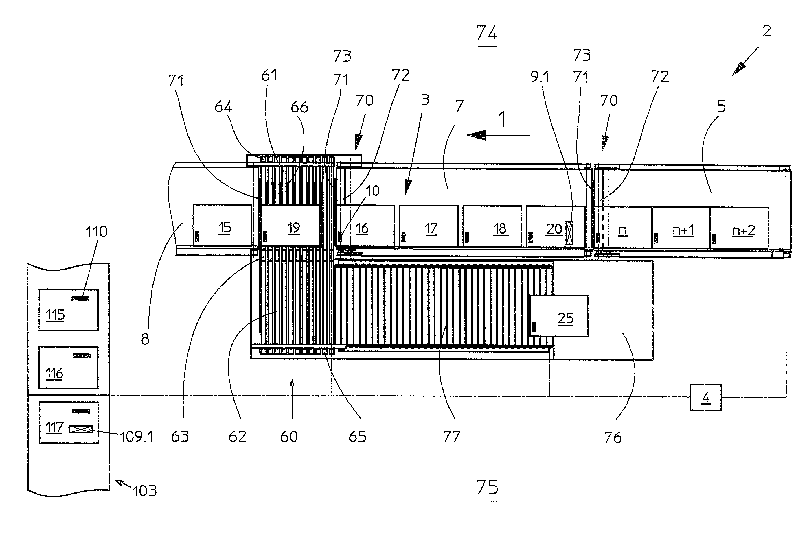 Method and device for removing at least one book block from and/or supplying at least one book block to a conveying section of a book production line