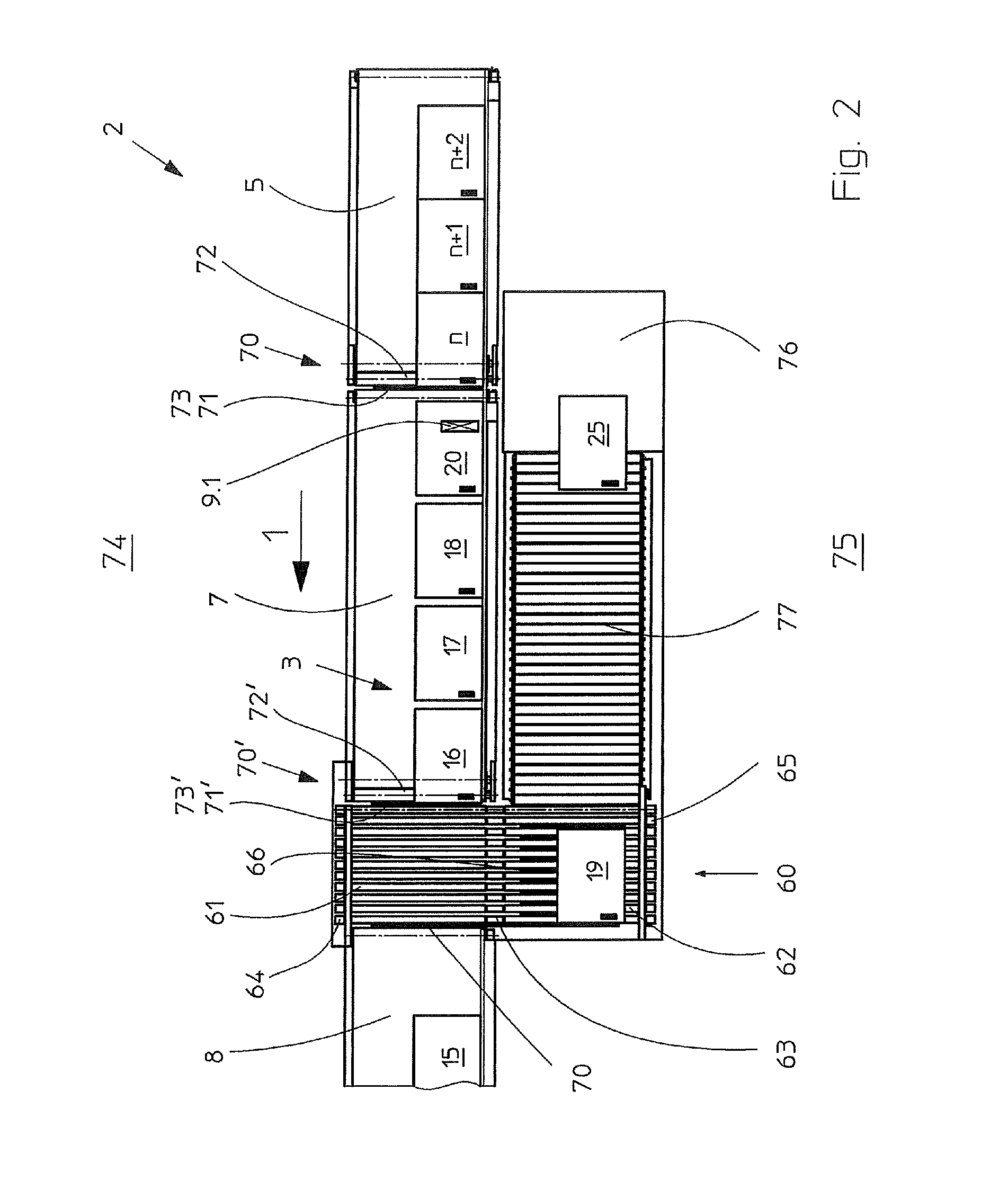 Method and device for removing at least one book block from and/or supplying at least one book block to a conveying section of a book production line