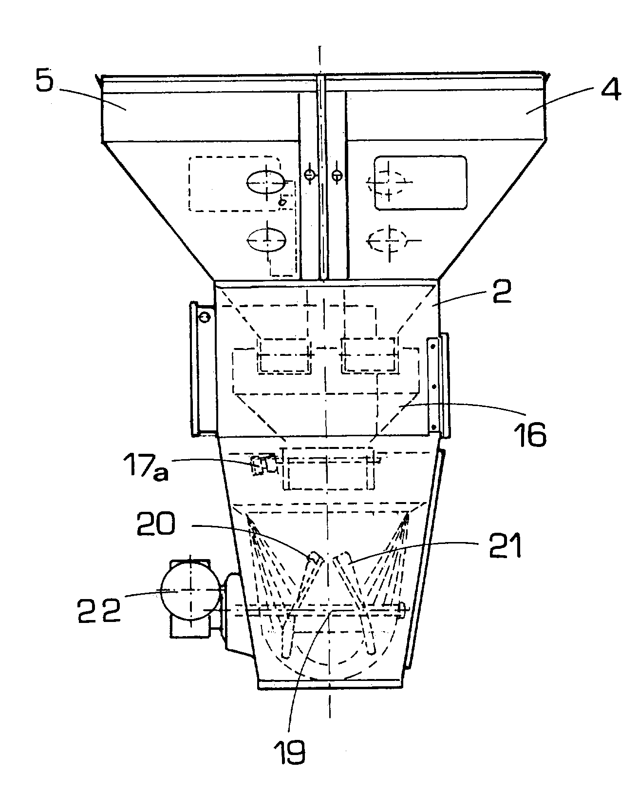 Gravimetric dosing and mixing apparatus for a plurality granular products
