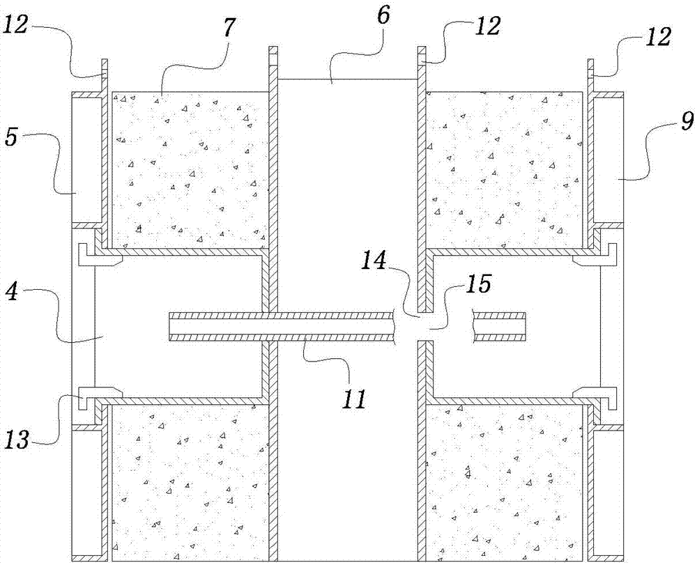 A forming mold and forming method for the hollow block of the silt-promoting embankment