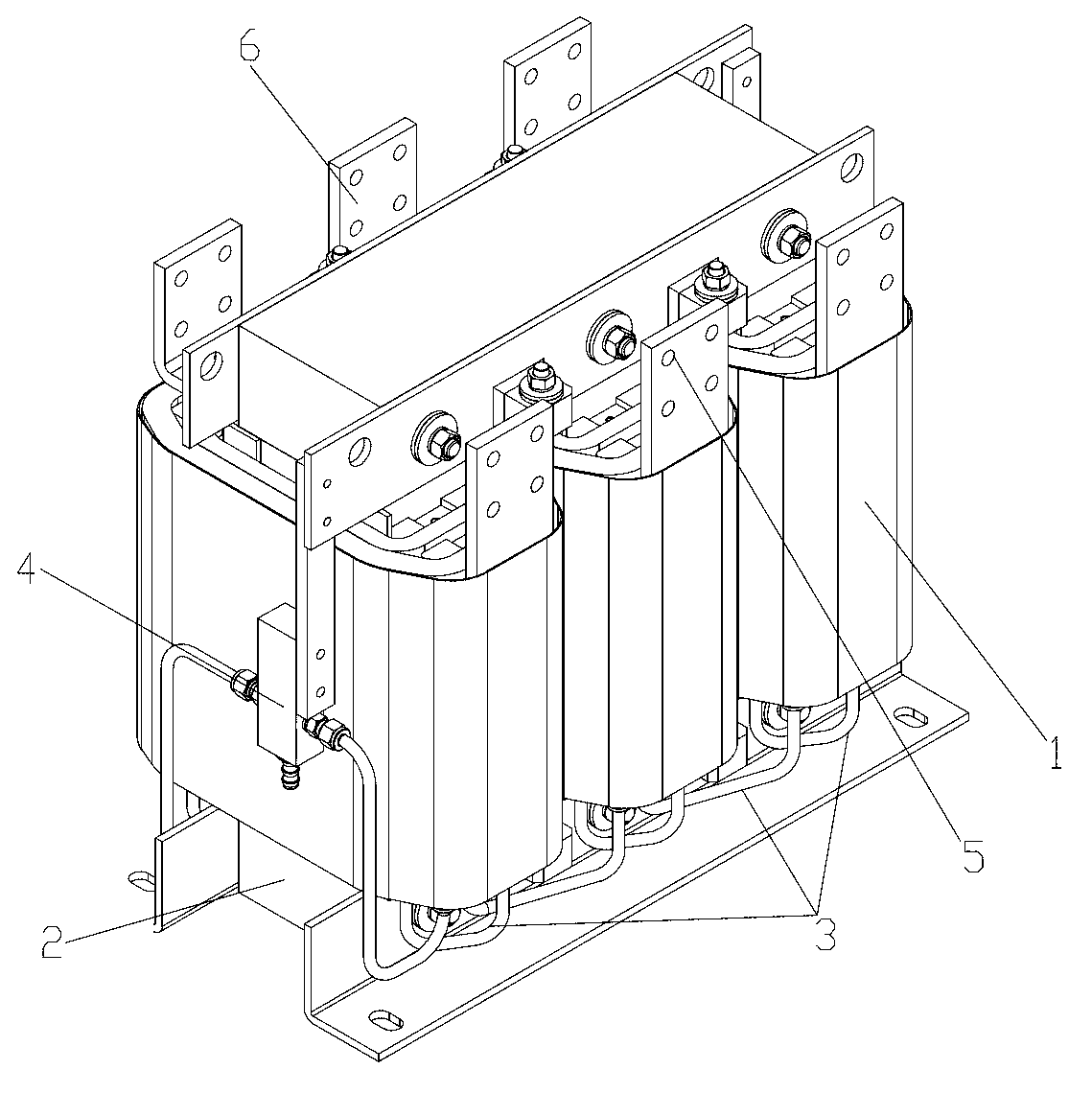 Water-cooling electric reactor