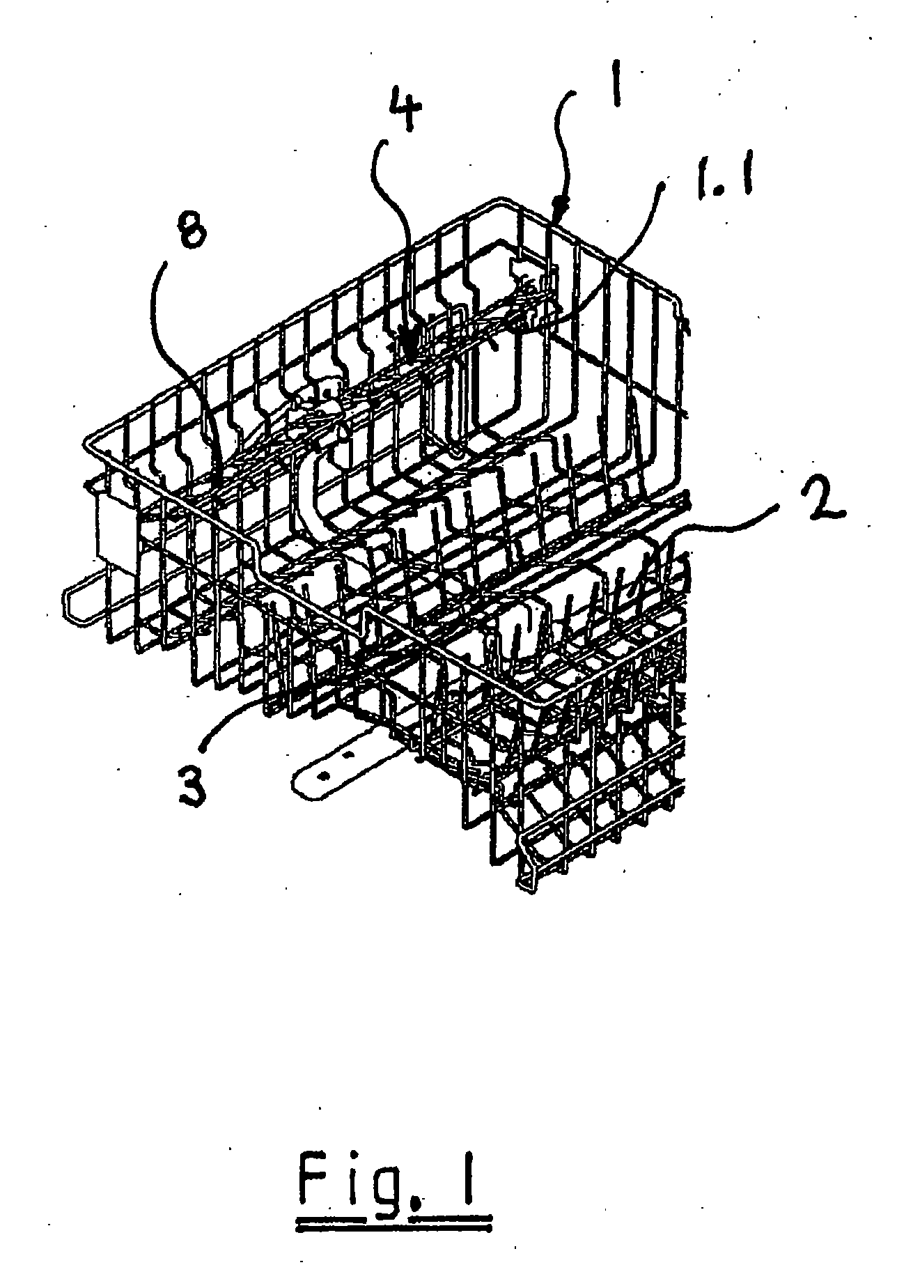 Crockery basket for a dishwasher machine, comprising an intensive washing zone