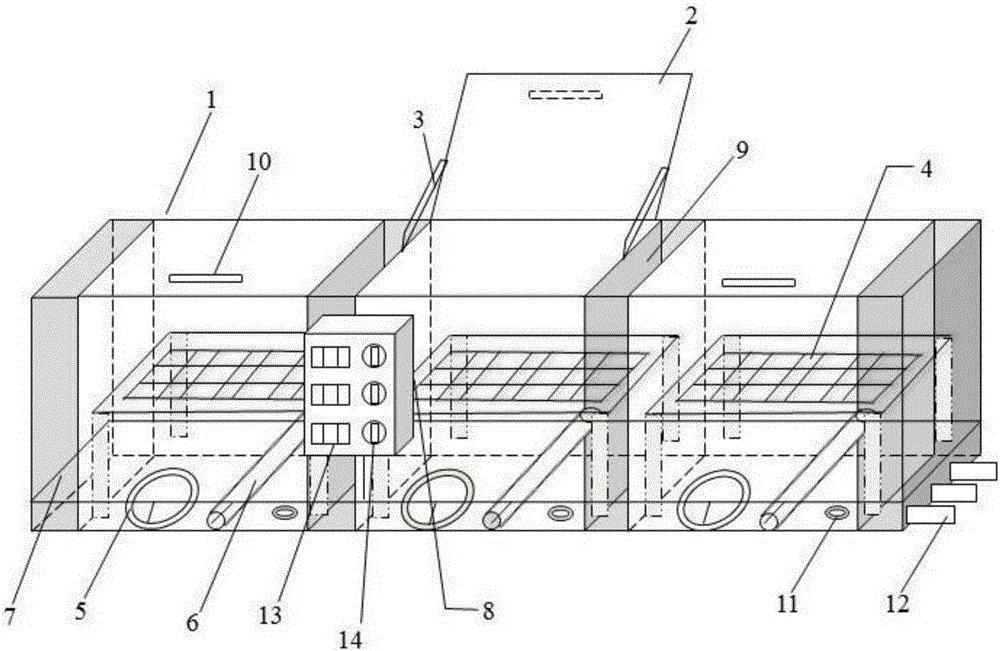 Constant temperature water tank for triple-connected independent temperature control anaerobic digestion methane-producing test and control method