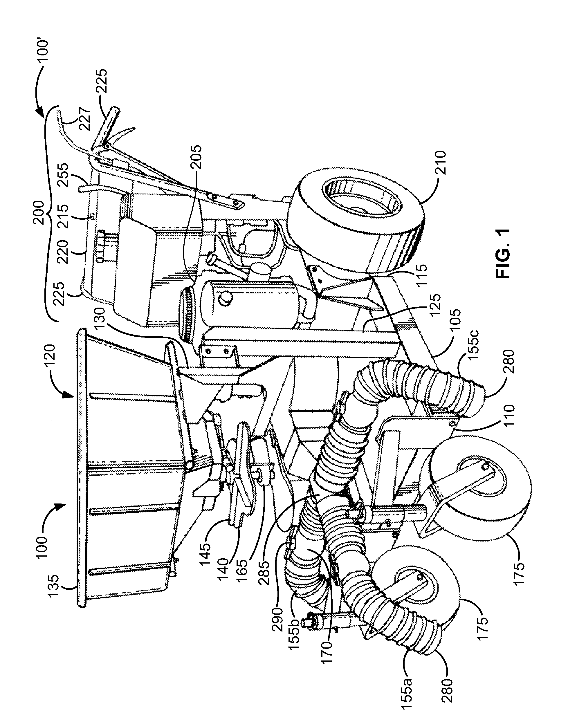 Spreader assembly with surface-clearing blower