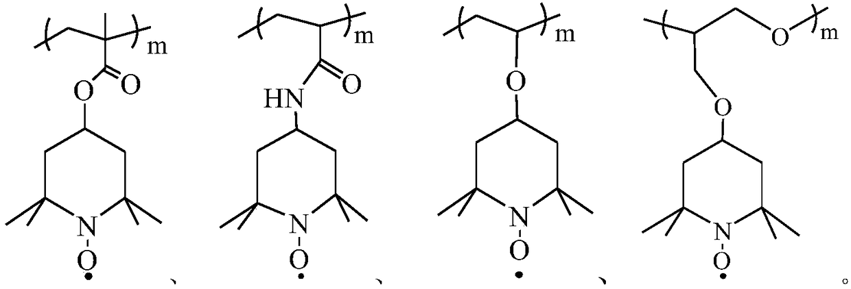 Quaternary ammonium salt-doped nitroxide free radical polymer and preparation method thereof