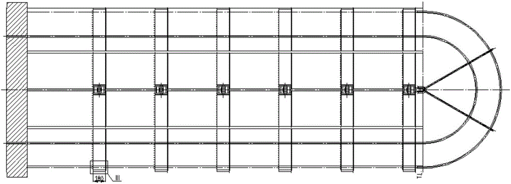 A vertical baffle rod heat exchanger with longitudinal partitions